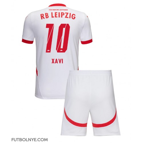 Camiseta RB Leipzig Xavi Simons #10 Primera Equipación para niños 2024-25 manga corta (+ pantalones cortos)